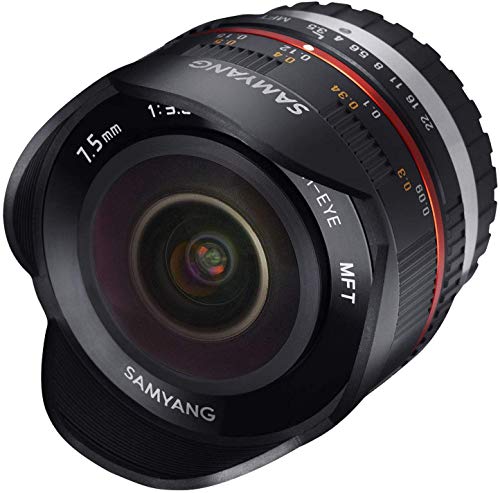 Samyang 7,5/F 3,5 UMC Fish-Eye MFT - Objetivo fotográfico para Micro Cuatro Tercios, Negro