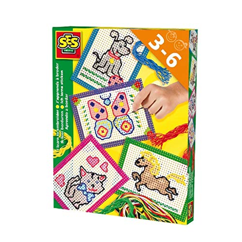 SES Creative - Aprendo a Bordar, Kit de Juego, Multicolor (14838)