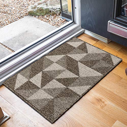 SHACOS Alfombra Casa Entrada Interior Exterior 50x80 cm Felpudo de Entrada Marrón Antideslizante Impermeable Lavable Absorbente Tapete para Puerta para Patio, Cocina, Pasillo