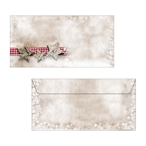 SIGEL DU049 Sobres navideños para Navidad, Winter Chalet, formato DL (105x210 mm), 25 unidades