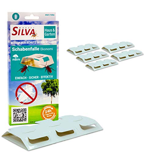 Silva Cucarachas Trampa ekonomi 6 Paquete ahorro – 6 x 3 sin veneno Your todos – 18 Pieza con cebo integrado