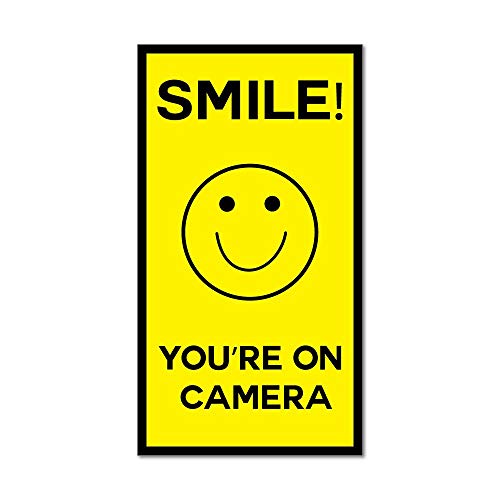 Smile You'Re On Camera Yellow Smiley Face CCTV Car Sticker Decal