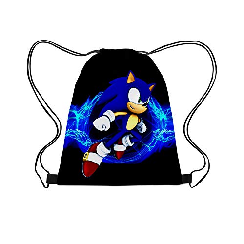 smileh Mochilas con Cordón Sonic the Hedgehog Unisex con cordón Bolsa Mochila con Cordón Bolsa de Gimnasio 1PCS Impermeable