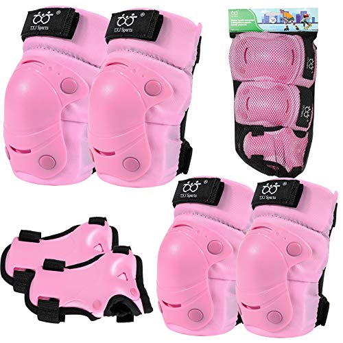 SPFASZEIV Protecciones Niños Bicicleta Patinaje Patinaje Deportes Rodilleras para Equipo de Protección 6 en 1 Rodilla Codo Rodilleras Protectores de muñeca Ajustables, Patinetas, Scooter, Ciclismo