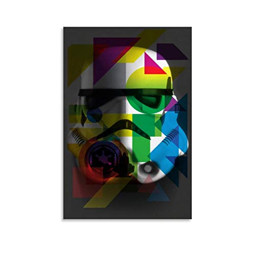 SSKJTC Arte de pared para decoración del hogar, decoración de pared, casco de Stormtrooper, cabeza de Star Wars, decoración de retrato moderna, obra de arte para paredes, 20 x 30 cm