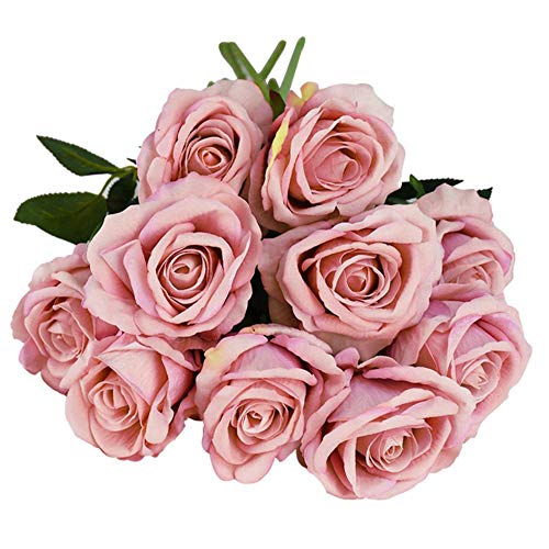 SSXCO 8cm Flores Artificiales Europeas Ramo Floral Rosa para la decoración de la Boda en el hogar DIY Scrapbooking Craft Fake Flower Supplies, F04, 2 Piezas