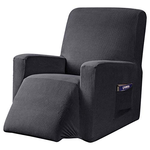 subrtex Funda de Sillón Relax Elástica Completo Protector para Sillón Reclinable (Gris)