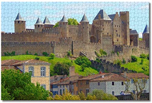 TLMYDD Francia Castle Carcassonne Jigsaw Puzzles para Adultos Niños 1000 Piezas Puzzle De Madera Inicio Día de San Valentín Presente