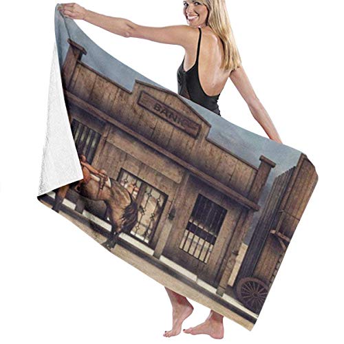 Toalla Shower Towels Beach Towels Paisaje de la ciudad del salvaje oeste nativo americano vaquero occidental Toalla De Baño 80X130CM