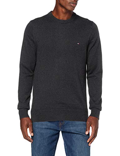 Tommy Hilfiger Pima Cotton Cashmere Crew Neck Suéter, Charcoal Heather, XX-Large para Hombre