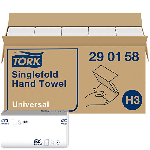 Tork 290158 Juego de Papel Plegadas en V, Blanco, 300 Toallas, Caja de 15