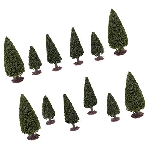 TOYANDONA 15 Unids DIY Craft Paisaje Micro Árboles Paisaje Verde Paisaje Modelo Árboles de Cedro para Manualidades de Bricolaje Artesanía de Navidad Decoración de Mesa