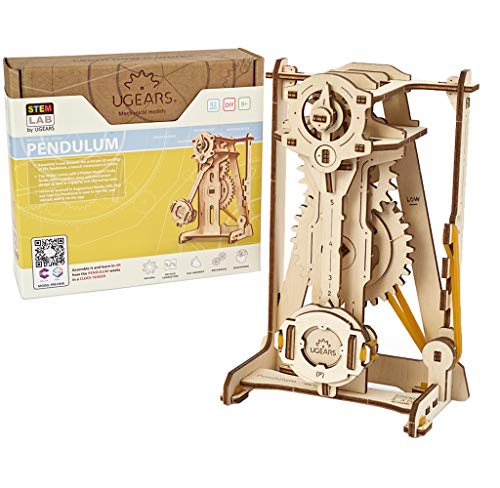 UGEARS Stem Lab Puzzle 3D - Kit CTIM de Modelo de Péndulo -maquetas para Montar Adultos - Kits de construcción 3D Incluye aplicación móvil - el Juguete Educativo Stem para Adultos y niños 8+