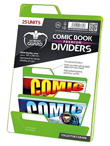 Ultimate Guard Premium Comic Book Dividers Separadores para Cómics Verde (25) , color/modelo surtido