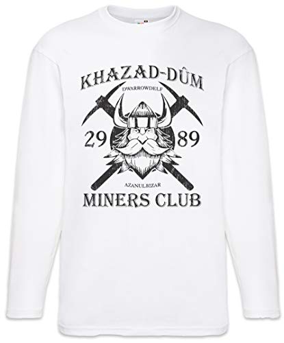 Urban Backwoods Khazad-Dum Miners Club Long Sleeve T-Shirt De Manga Blanco Talla XL