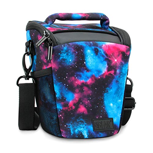 USA GEAR Funda para DSLR (Galaxia), Bolsa Cámara Réflex con Accesibilidad de Carga Superior, Honda Ajustable para el Hombro, Asa Acolchada, Cubierta de Lluvia Extraíble - Compatible con Cámaras SLR