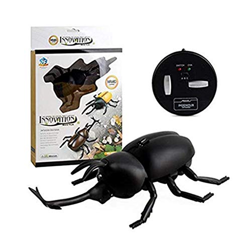 Uteruik Juguete de escarabajo con control remoto por infrarrojos, juguete de simulación realista RC falsa a batería, juguete de broma de insectos, regalos de Navidad y cumpleaños (#D)