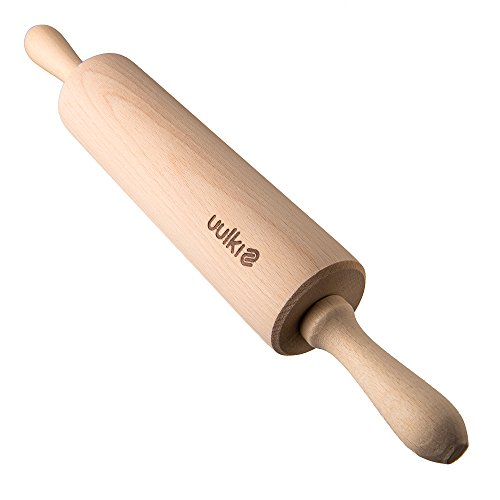 Uulki Rodillo de amasar de cocina en Madera de haya Ecológico Artesanía tradicional de Europa (40 cm)