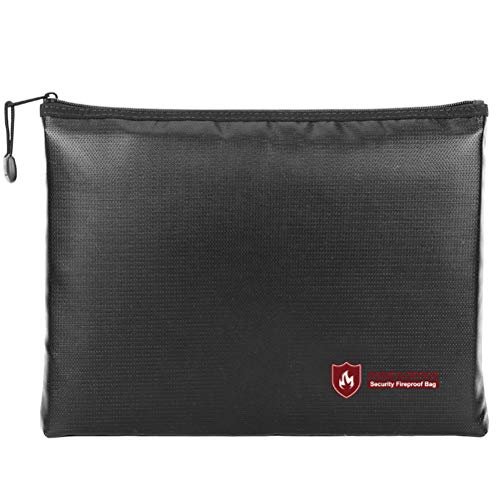 VALICLUD 1pc Bolsa de Archivo Impermeable a Prueba de Fuego Maletín de Seguridad Bolsa de Documentos (Negro)