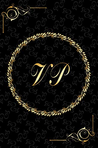 VP: Golden Monogrammed Letters, Executive Personalized Journal With Two Letters Initials, Designer Professional Cover, Perfect Unique Gift