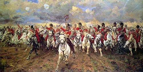 wangsheng Pintura por números Pintar Digital Kit de Pintura al óleo DIY Kits Lienzo Digital para (40X50cm) sin Bordes--Batalla de Waterloo (1815)