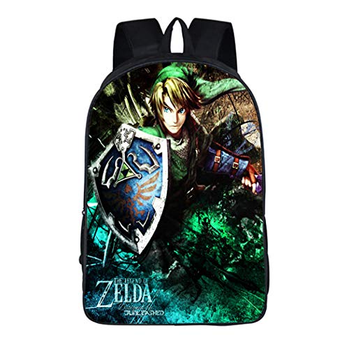 WANHONGYUE The Legend of Zelda Juego Imagen Estudiante Mochila de la Escuela Bolsas Escolar Bolsa de Ocio Viaje Backpack /12