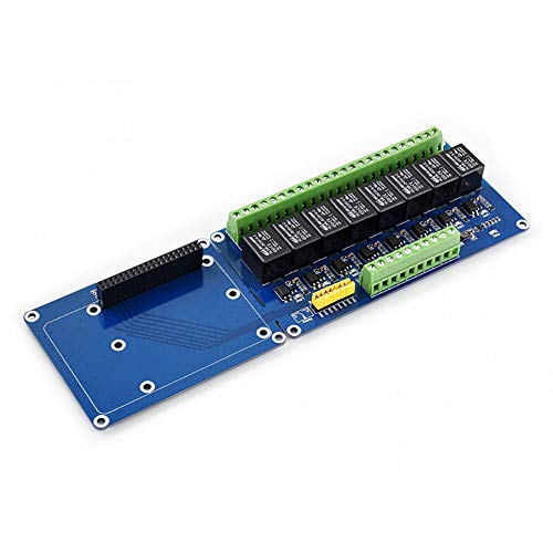 Waveshare Raspberry Pi Expansion Board 8-Channel Relays Loads up to 5A 250V AC or 5A 30V DC for Pi A+/B+/2B/3B/3B+/4B SPDT-NO,NC Contact Form 6mA per Channel Supports Jetson Nano