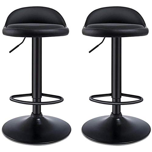 WDZJM Silla de Barra (2pcs), Silla de elevación giratoria Simple, Silla de Desayuno a Prueba de Agua a Prueba de Agua Silla de Barra de Aire Negro rociada (Color : Black)