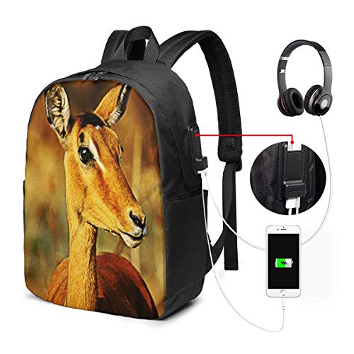 WEQDUJG Mochila para El Laptop para Ordenador del Trabajo Viaje Ciervo Rojo Grandes Cuernos Mochila para El Laptop para Ordenador del Trabajo Viaje