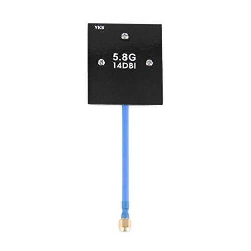 WEQQ YKS 5.8G 14DBi Antena de Panel Mini FPV de Alta Ganancia para Phantom Multicopter (Negro)