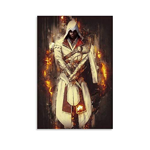 WERTF Póster del juego Assassin's Creed Ezio Auditore Da Firenze Decoración Estética Póster Cuadro Decorativo Lienzo Arte de pared Pósters de Sala de estar Dormitorio Pintura 20 x 30 cm