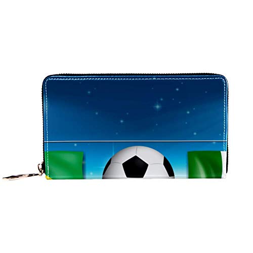 XCNGG Cartera con cremallera y embrague para teléfono para mujer, estampado del estadio de fútbol de Brasil Vs México, bolso de viaje, bolso de mano de cuero, tarjetero, organizador, muñequeras, carte