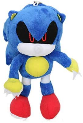 Xiaokang Peluche Toy Sonic The Hedgehog 17cm 7"Sonic Peluche Llavero Juguetes Metal Sonic Relleno Muñeca Super Sonic Sombra Nudillos Tails Muñecas