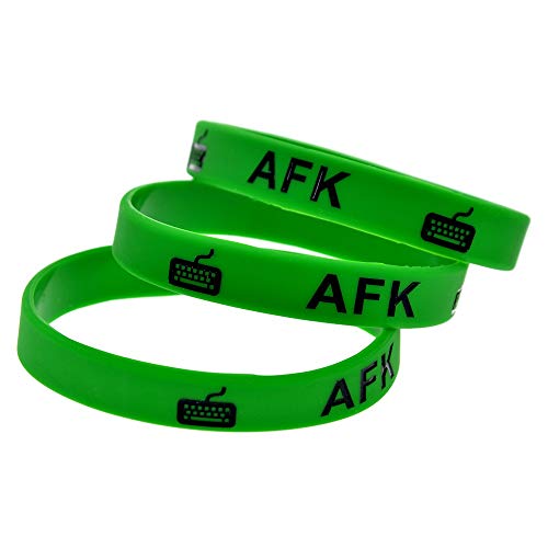 Xlin 1PC Verde con el Teclado AFK Pulsera de Silicona for Jugadores (Color : Black, Length : 20cm)