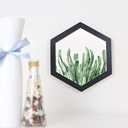 Xqsb Marco de Fotos Marco de Imagen Creativo Hexagon Wall Hanging Can Hold 29×33.8 Black