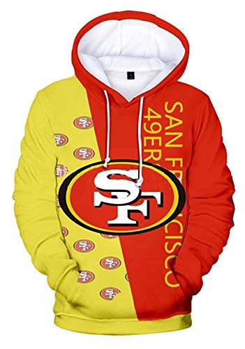 XYY Hombre 49ers Nuevo Equipo de fútbol Impresión Digital 3D Otoño/Invierno Moda Hombre Sudadera con Capucha [Unisex] (Color : B6, Size : 3XL)