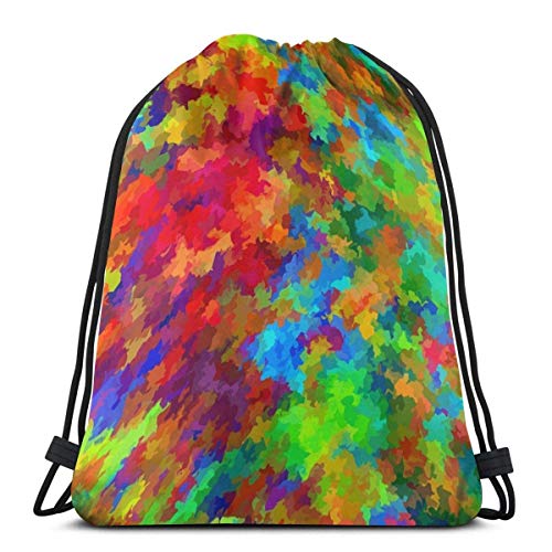 Yuanmeiju Colorful Background 3D Print Mochila con cordón Rucksack Shoulder Bags Bolsa de Gimnasio For Adult 16.9"X14"