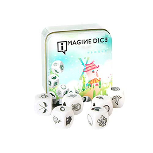 YUIO New Storying Dice Game Story Metal Box/Bag Instrucciones en inglés Family Twisty Puzzle Rompecabezas Story Cubes Toys (multicolor (Adventure Edition))