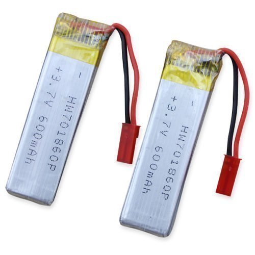 YUNIQUE ESPANA Actualizado 600mAh 3.7V Batería Lipo (2PCS) para UDI U818A U818A-1 RC QuadCopter Hubsan H107 H107L H107C H107D, Wltoys V202 V252 V939, UDI U816 U816A U830, JXD 385 388 392, Syma X5 X5C X5SW, FY 310 310B