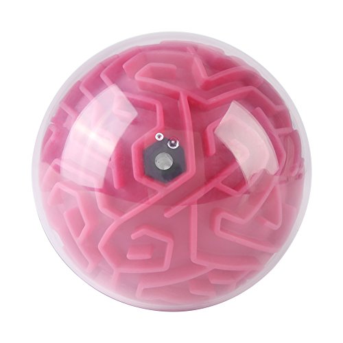 Zerodis Laberinto mágico Ball Toy para niños Adultos Mini Puzzle Idea e Inteligencia Laberinto Game Interesante Desafío Regalo Infantil Presente(Rojo Rosado)