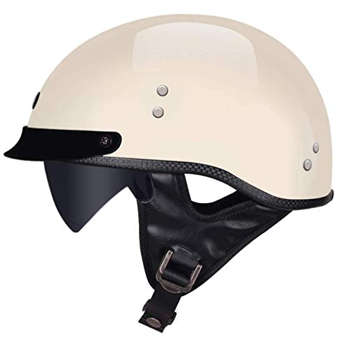 ZHEN Medio Casco de Motocicleta de Cara Abierta, Unisex para Adultos, Casco de Jet de Cara Abierta para Bicicleta, Crucero, helicóptero, ciclomotor, ciclomotor, Aprobado por ECE, Hombres Mujeres