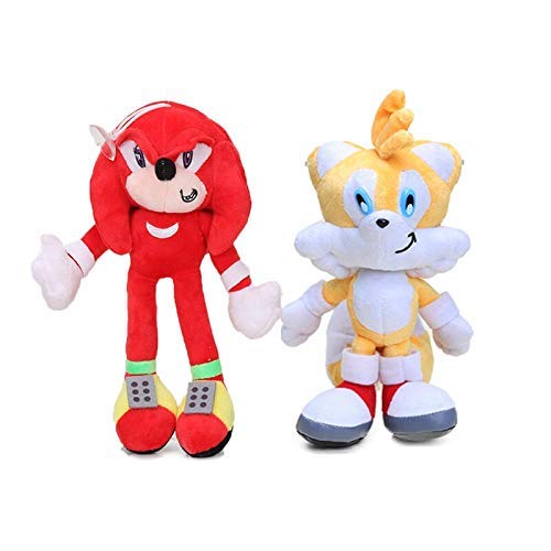 ZHTY Sonic Toys 3 unids/Lote 20-27cm Sonic Toys Super Sonic The Hedgehog Peluche Toy Toy Sonic Sombra Nudillos Colas Llavero de Relleno Suave Lindo Llavero Song