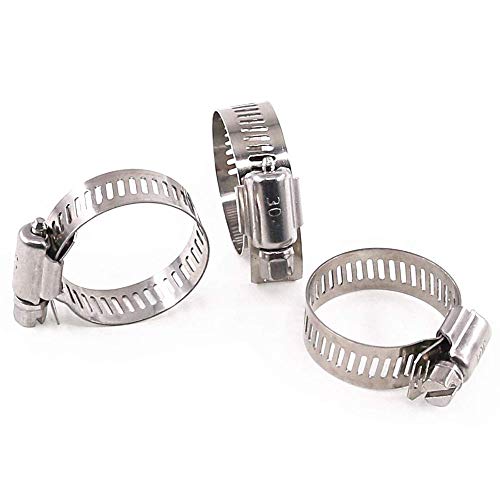 10PCS Mordazas para Tuberías 21-38mm Abrazadera de Manguera Ajustable Clip de Tubo de Worm Drive Engranaje Abrazaderas de Tornillo Sinfín Metálico