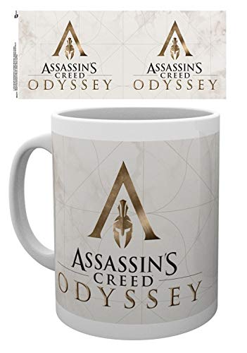 1art1 Assassin'S Creed, Odyssey, Logo Taza Foto (9x8 cm) Y 1x Pegatina Sorpresa