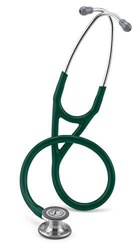3M Littmann Cardiology IV Fonendoscopio diagnóstico, campana de acabado estándar, tubo Verde Oliva Oscuro y vástago y auricular de Acero Inoxidable, 69 cm, 6155