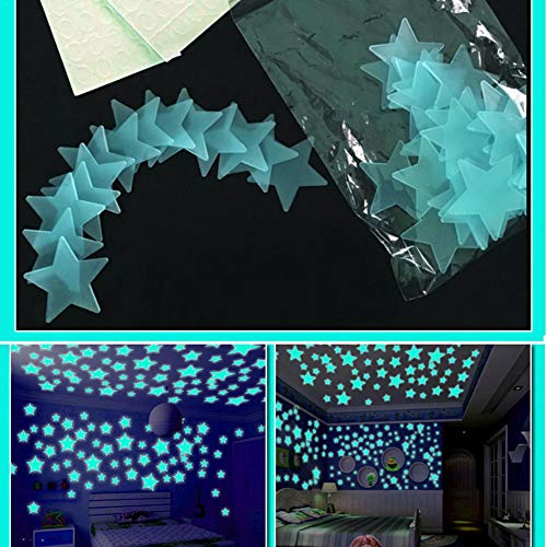 50PCS Glow in the Dark Stars Stickers para techo, 3D Glowing Stars para dormitorio de niños, Luminous Stars Stickers Decoración de la habitación Pegatinas de pared