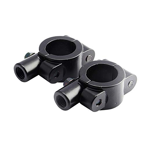 Abrazadera de montaje en espejo para motocicleta, Montaje de rosca de espejo de 10 mm, Adaptador de abrazadera de montaje en espejo de manillar universal de aluminio de 7/8 '', 1 par