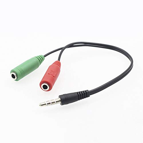 Adaptador, FGNS AD069 Cable Adaptador divisor audio para auriculares y micrófono jack 3.5 mm