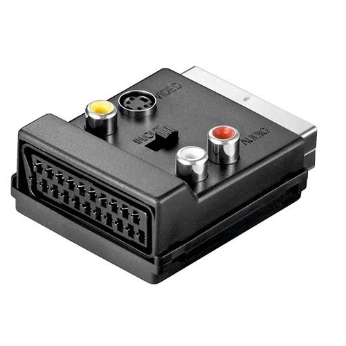 Adaptador Scart AV conmutable Macho-Hembra Negro, Cablepelado