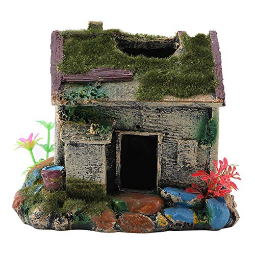 Adornos para Acuario, Acuario Casa Decorativo Accesorios Cueva Resina Falsos de Roca Adorno de Acuario para Peces Pequeños Camarones Tortuga Hogar Acuario 14 * 11.5 * 9cm